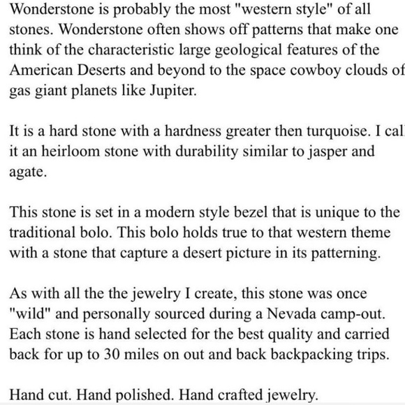 Rare Native America  Hand Crafted and Polished Rhyolite Stone Bolo Tie - Picture 5 of 6